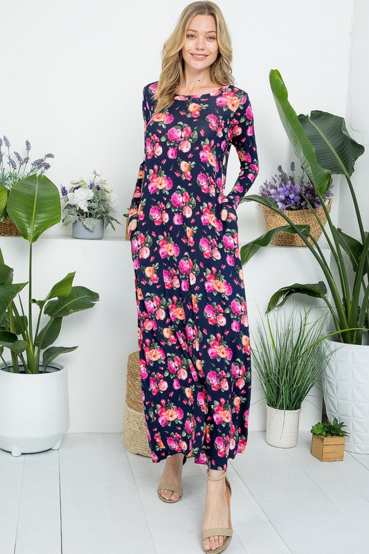 ALLOVER FLORAL MAXI DRESS