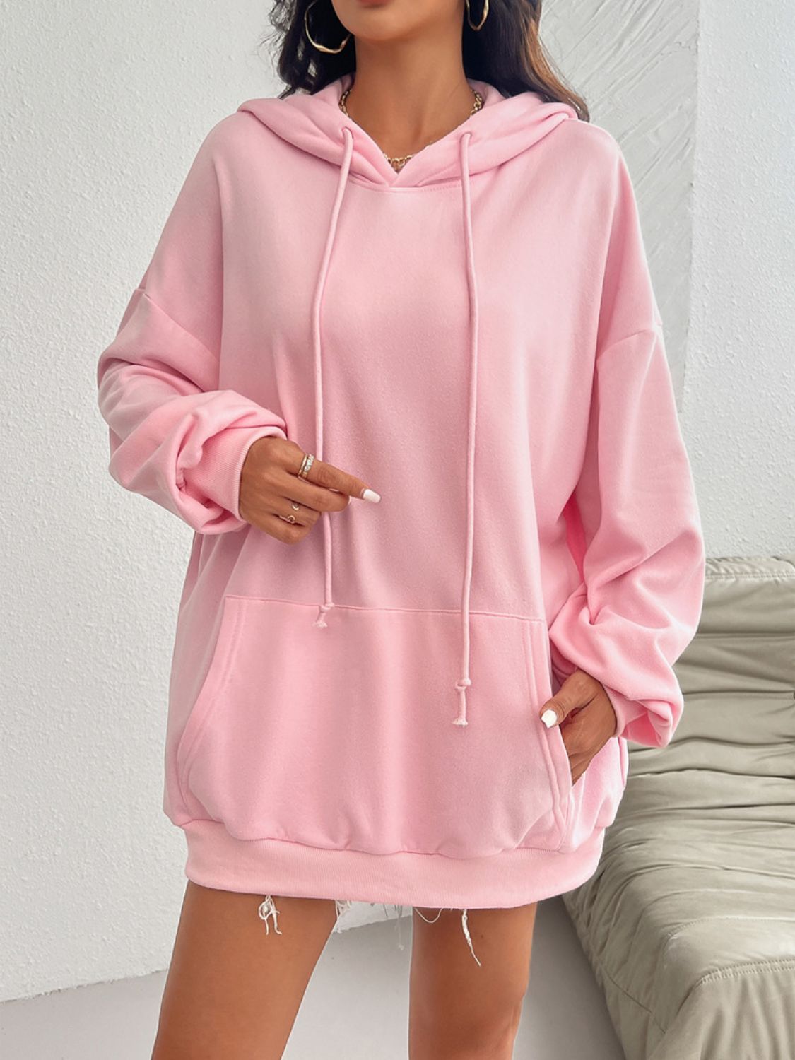 Drawstring Long Sleeve Hoodie