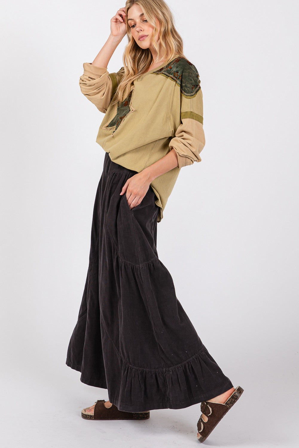 High Rise Corduroy Wide Leg Pants