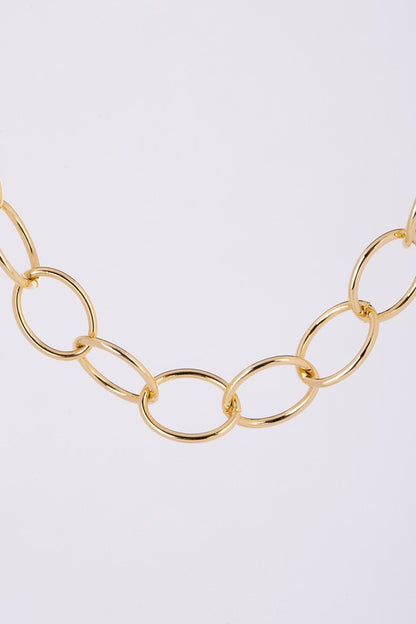 Chain bracelet and necklace set - gold