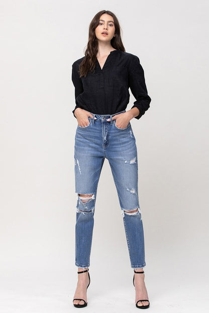 FLYING MONKEY SUPER HIGH RISE STRETCH MOM JEANS