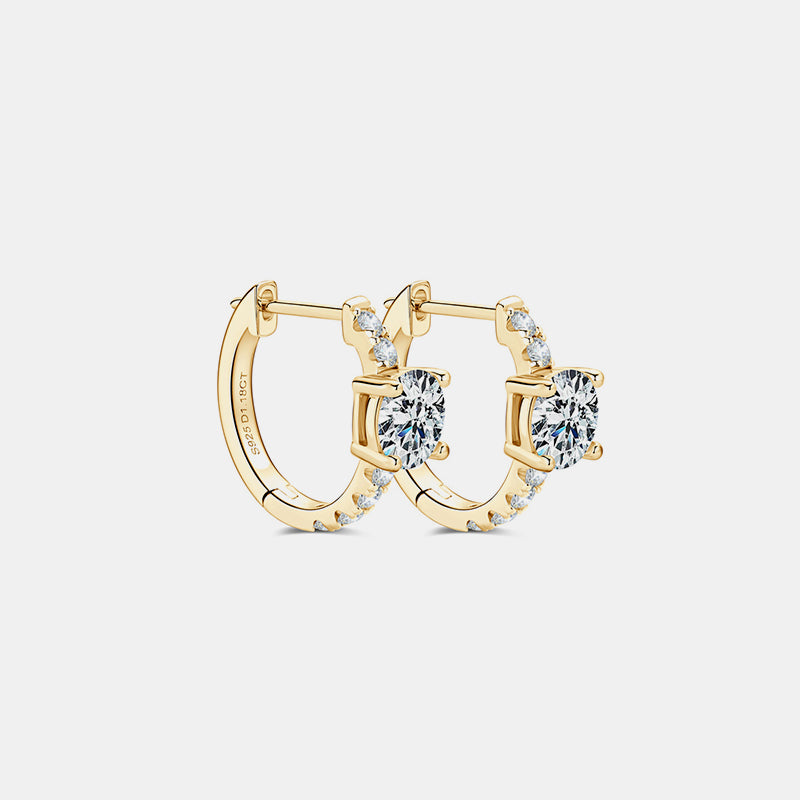 2.36 Carat Moissanite Zircon 925 Sterling Silver Hoop Earrings