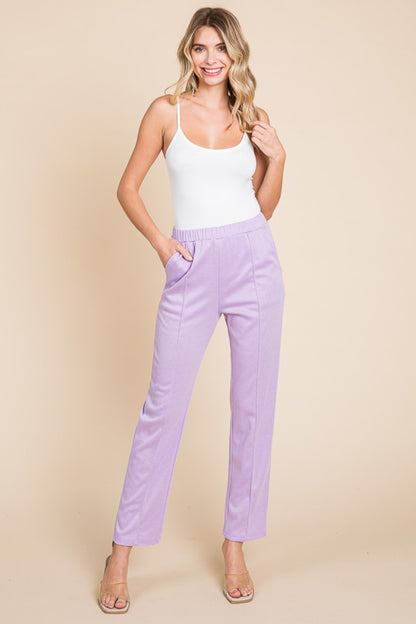 Pin Tuck Detail Slim Pants