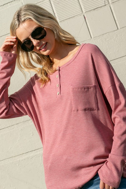 WAFFLE HENLEY TOP