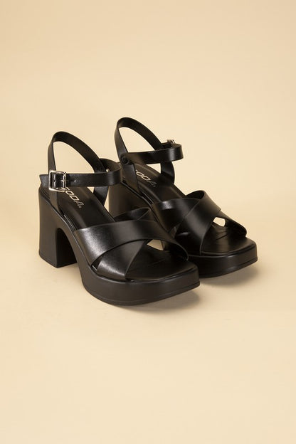 CRISSCROSS SANDAL HEELS