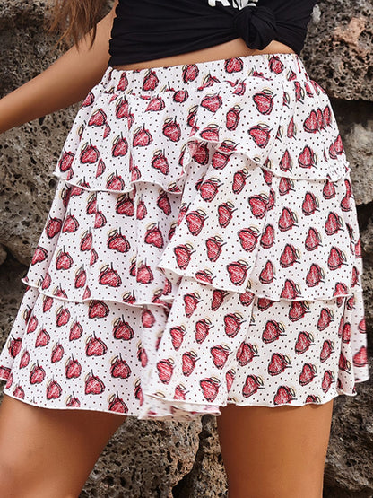 Layered Printed Mini Skirt