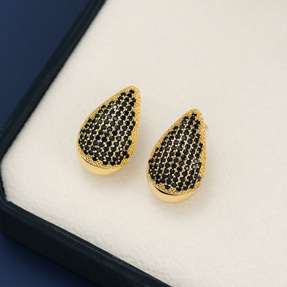 18K Gold-Plated Zircon Teardrop Earrings