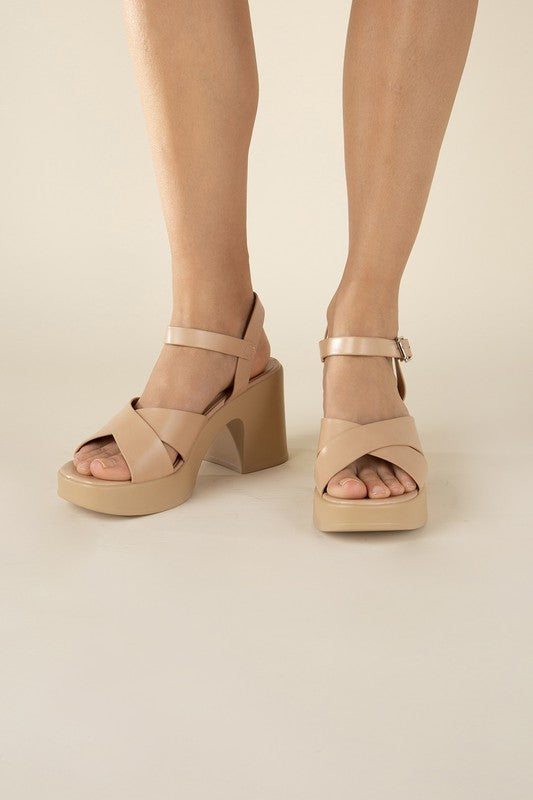 CRISSCROSS SANDAL HEELS