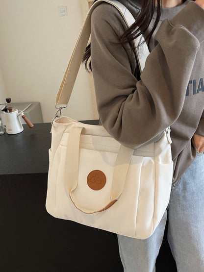 Nylon Solid Color Tote Bag