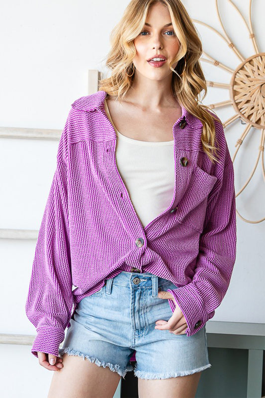 Button Up Long Sleeve Shacket