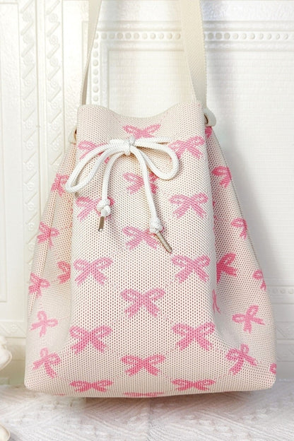 Ribbon Bowknot Pattern Crossbody Bucket