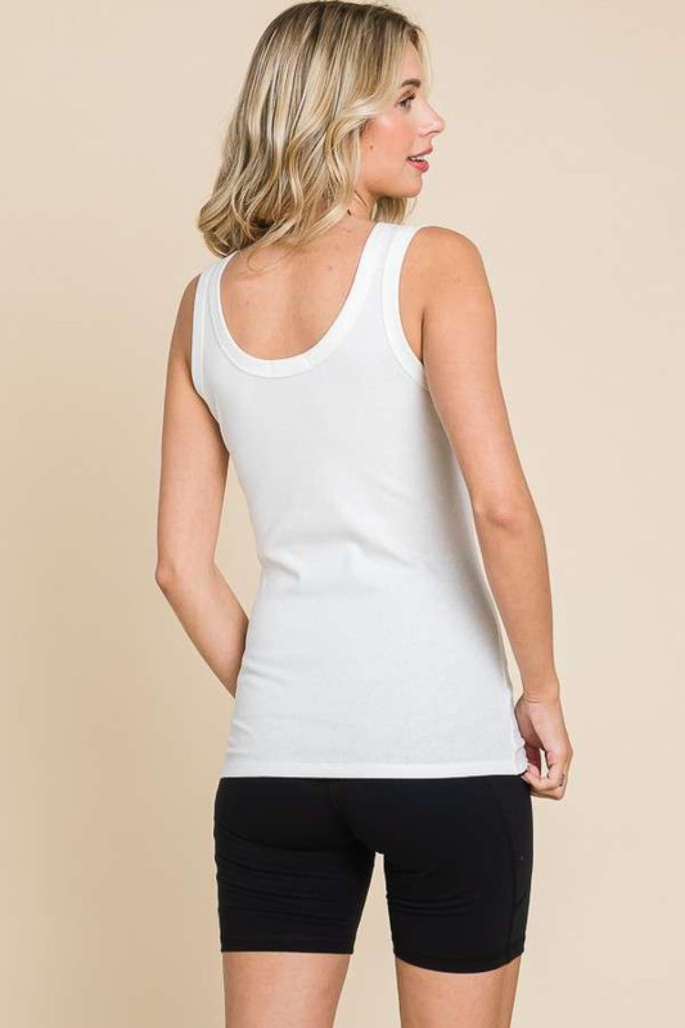 Ribbed Scoop Neck Tank