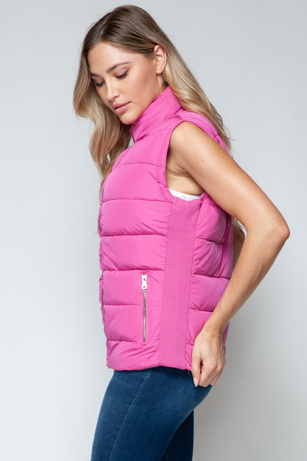 Zip Up Turtleneck Vest with Pockets