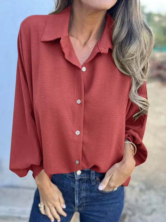 Collared Neck Long Sleeve Shirt