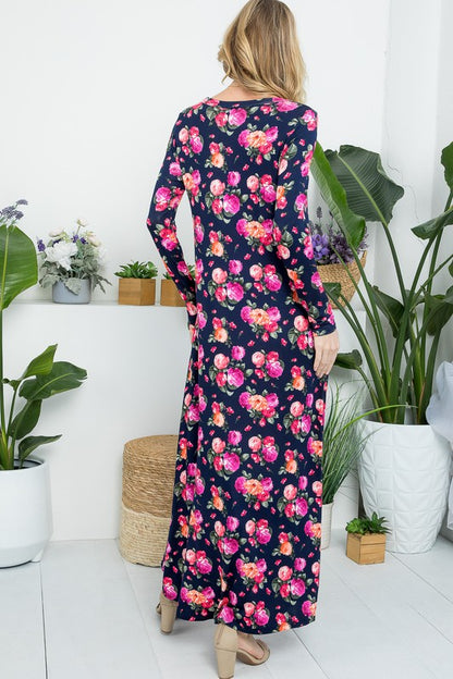 ALLOVER FLORAL MAXI DRESS