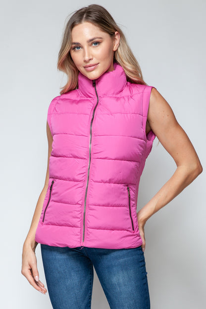 Zip Up Turtleneck Vest with Pockets