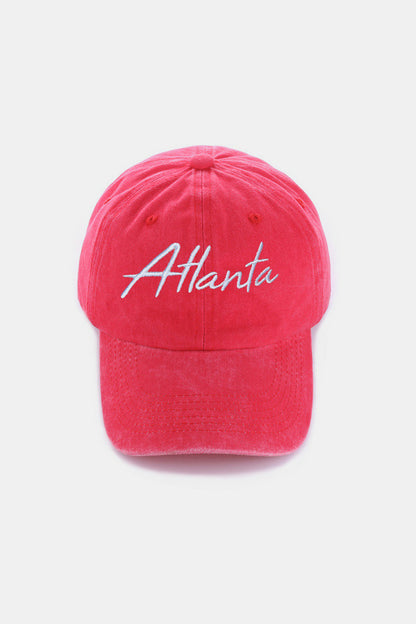 Washed ATLANTA Embroidered Baseball Cap