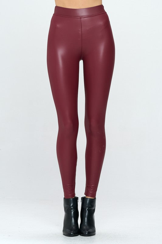 FLEECE LINED PU LEGGING