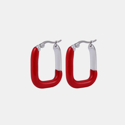 Stainless Steel Drip Oil Contrast Earrings