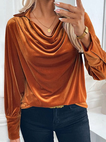 Ruched Long Sleeve Blouse