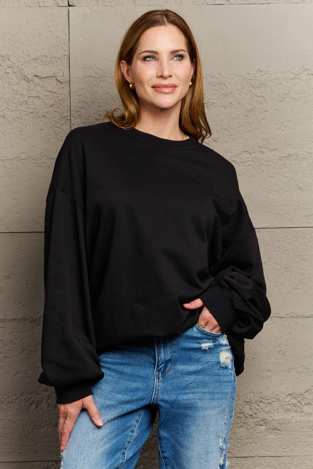 Round Neck Long Sleeve Sweatshirt