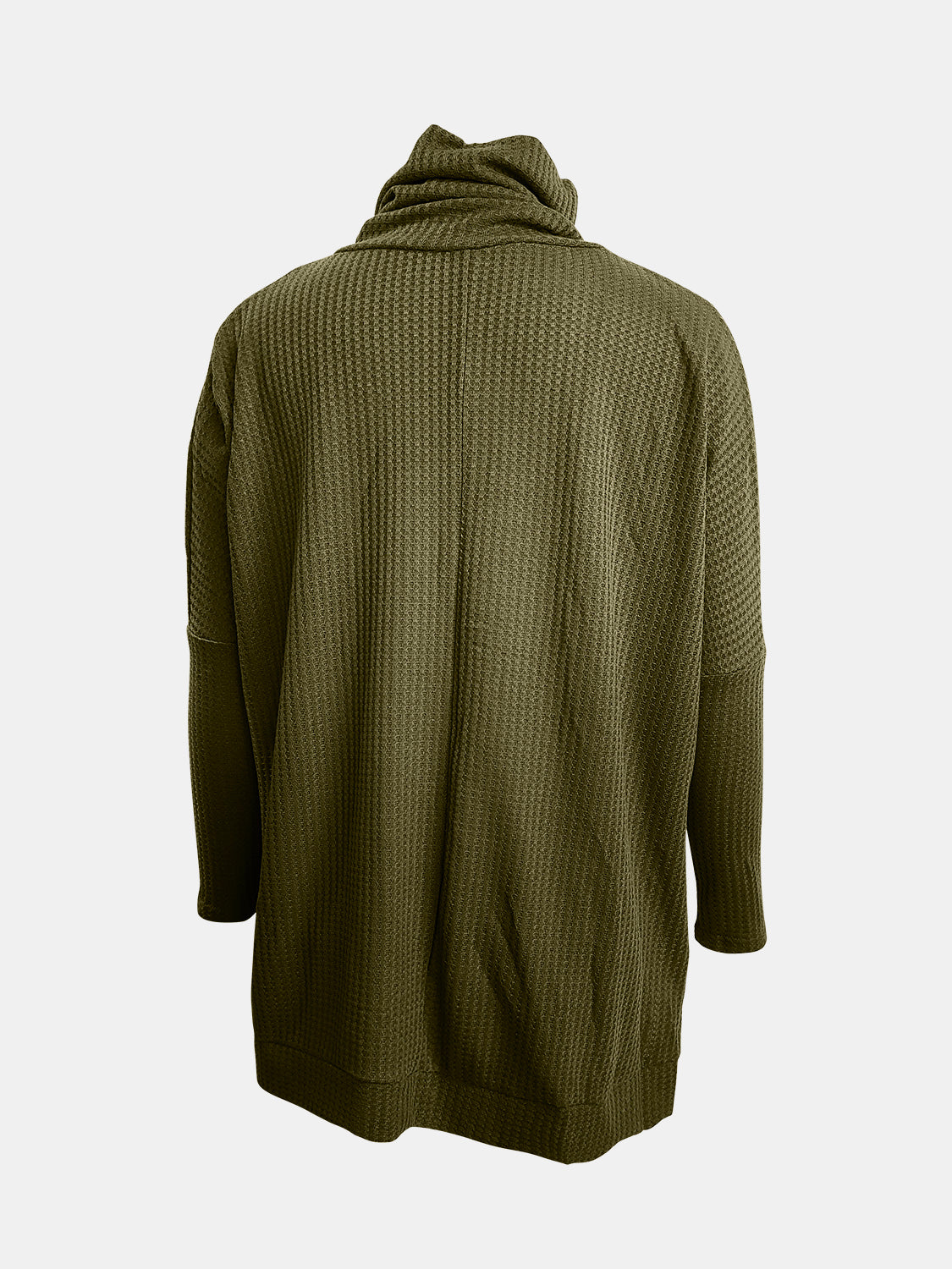 Waffle Knit Turtleneck Long Sleeve T-Shirt