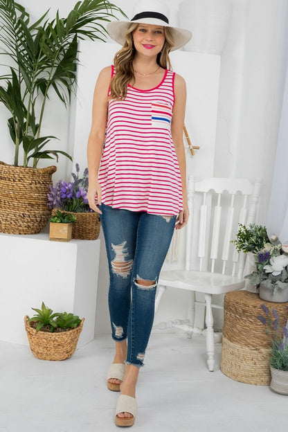 MIXED STRIPE TANK TOP