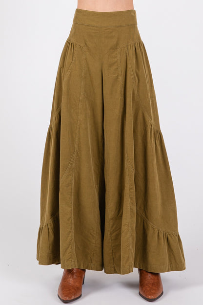 High Rise Corduroy Wide Leg Pants