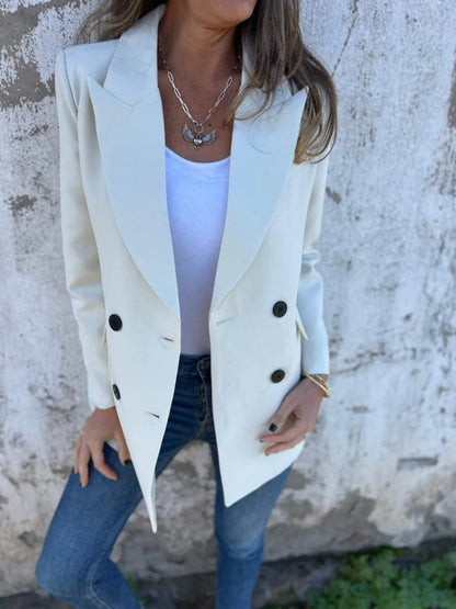 Collared Neck Long Sleeve Blazer