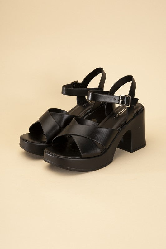 CRISSCROSS SANDAL HEELS