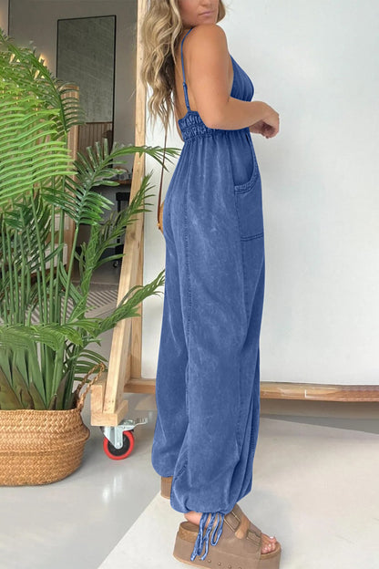 Spaghetti Strap Jumpsuit with Pockets