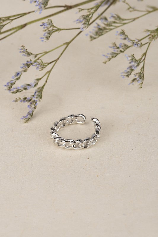 Open chain ring - silver