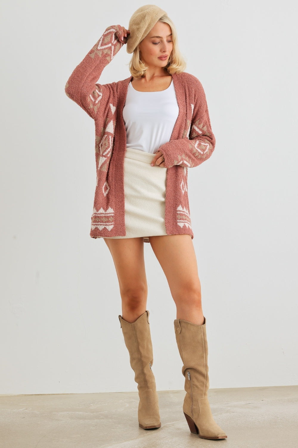 Open Front Long Sleeve Cardigan