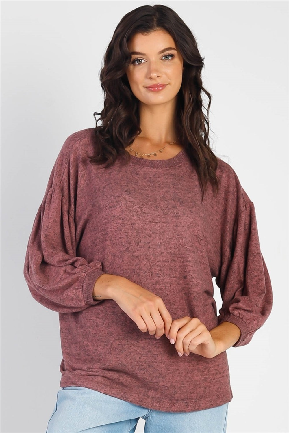 Drop Shoulder Puff Sleeve Top