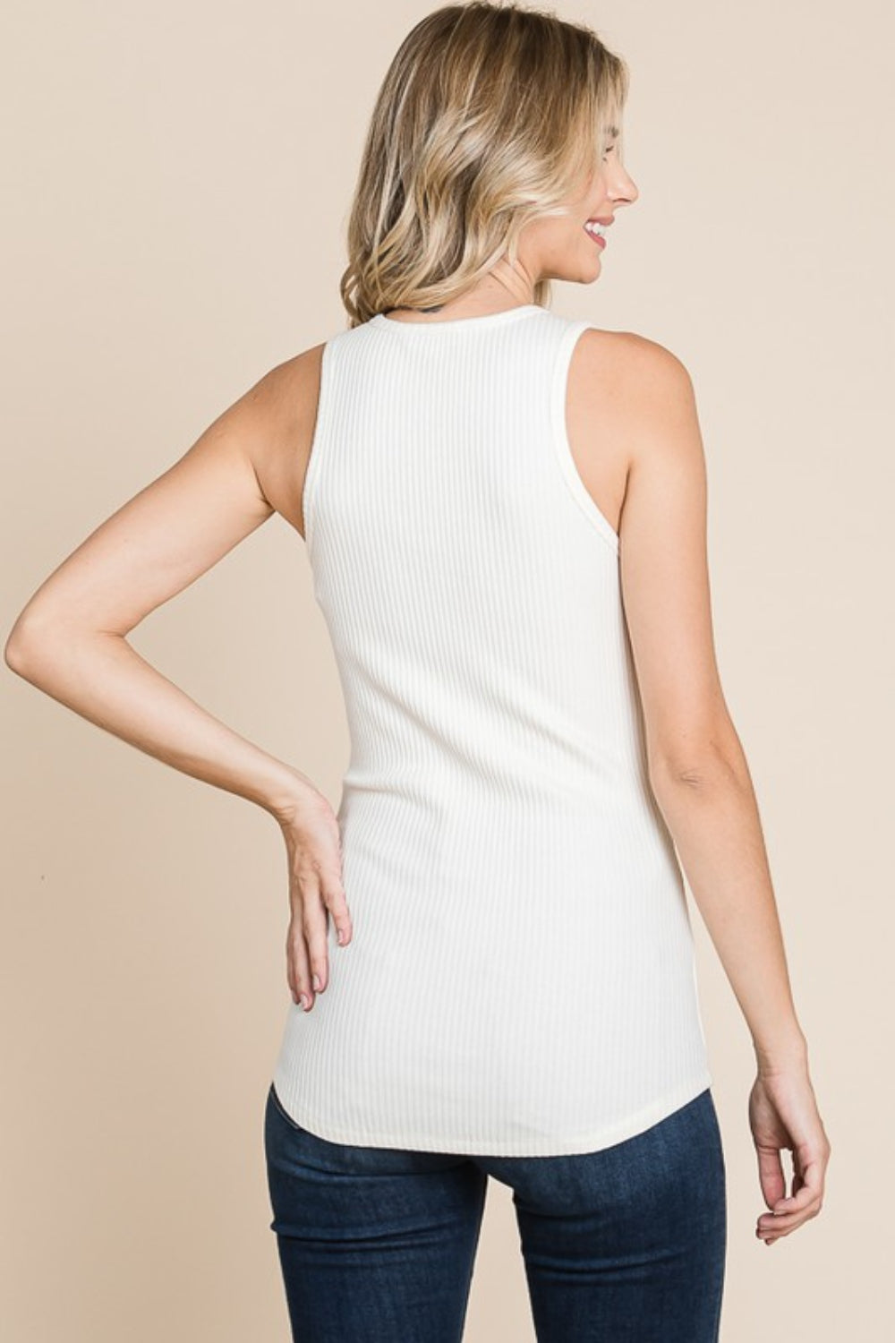 Ribbed Round Neck Tank