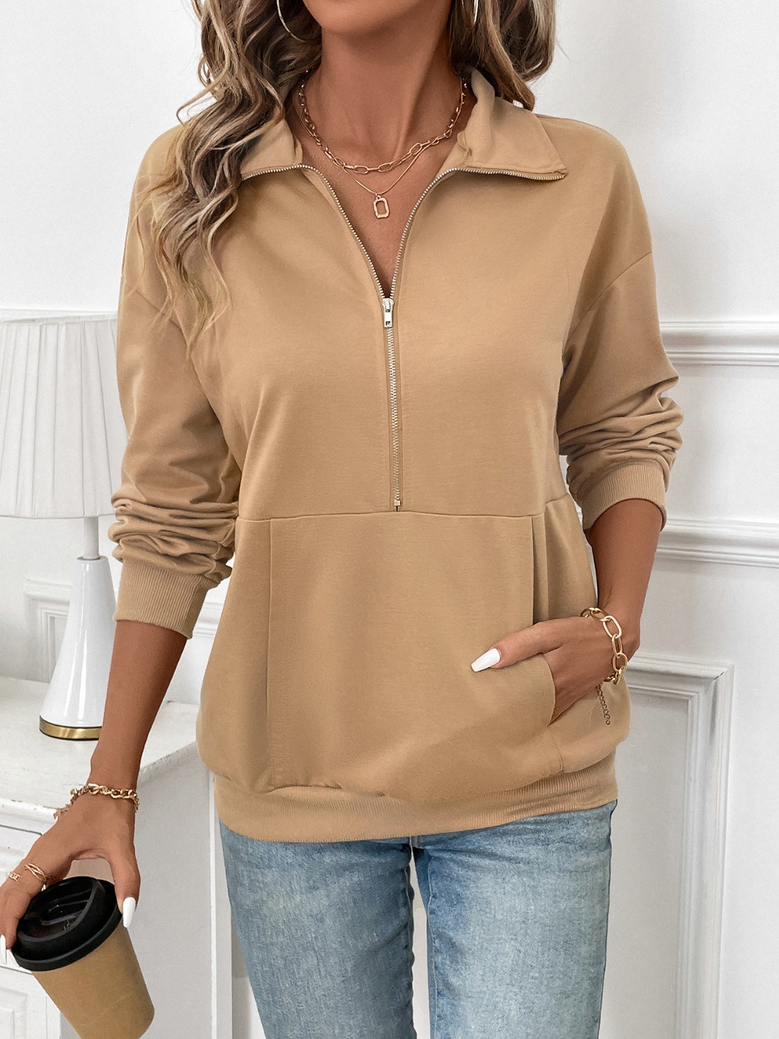 Kangaroo Pocket Long Sleeve Sweatshirt