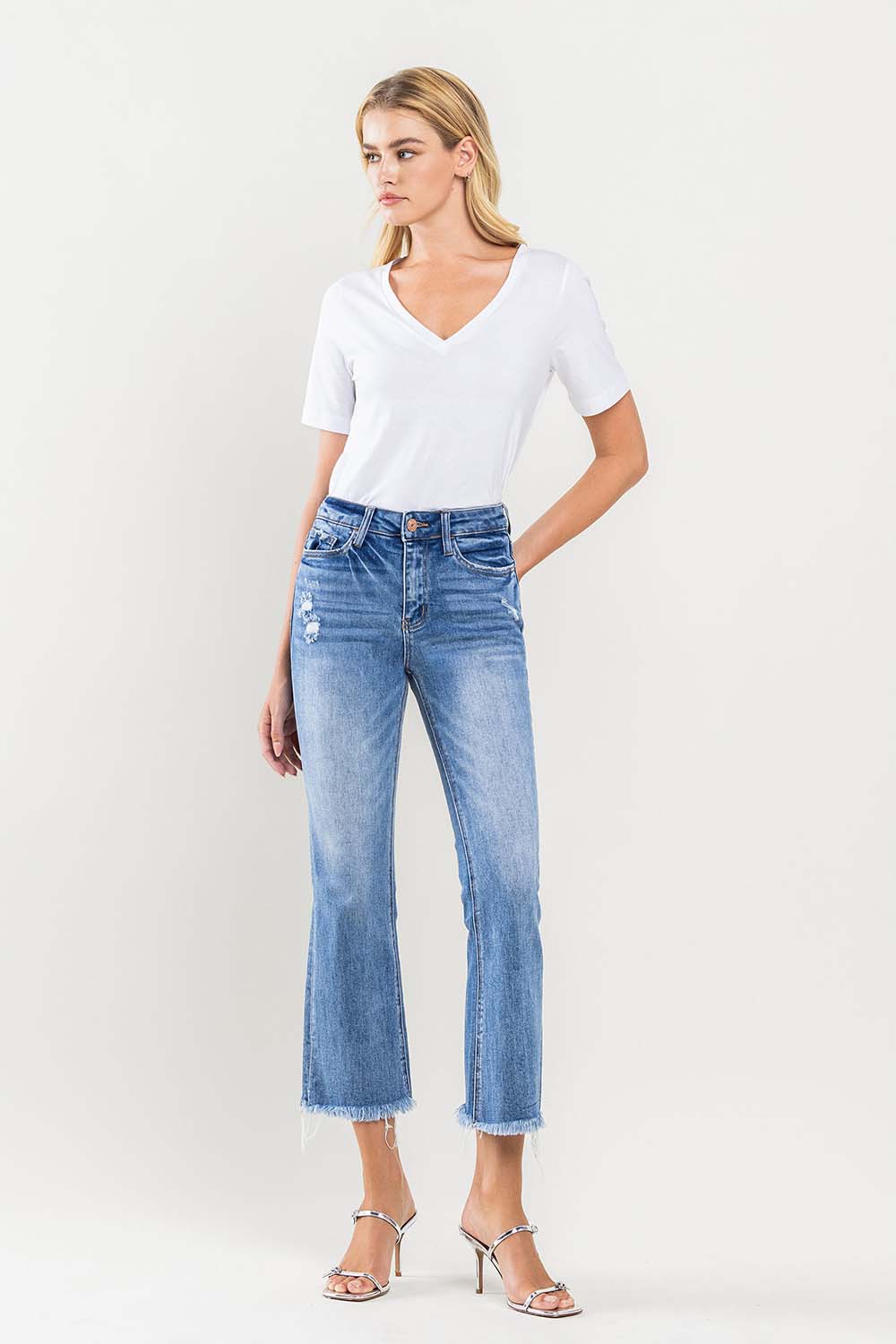 Vervet by Flying Monkey High Rise Cropped Flare Jeans