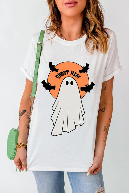 Ghost Round Neck Short Sleeve T-Shirt