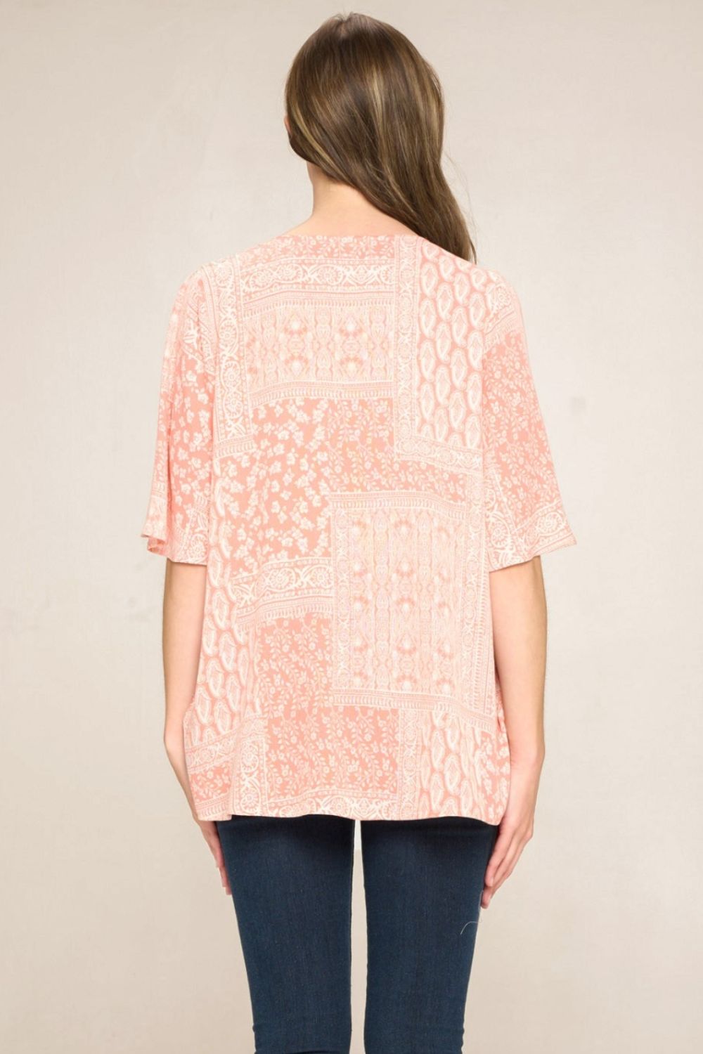 Paisley Print V-Neck Top