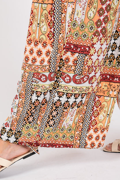 High-Rise Balloon Bohemian Print Pants