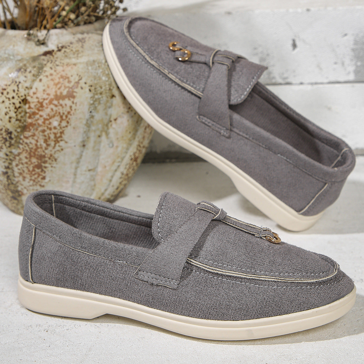 Round Toe Flat Slip-Ons