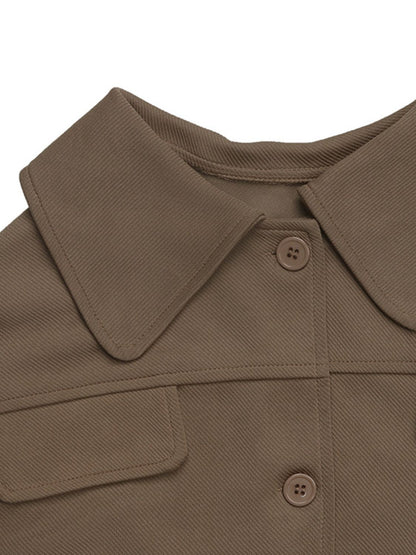 Collared Neck Button Down Jacket