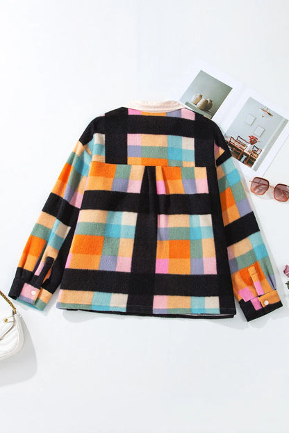 Color Block Half Snap Long Sleeve Sweatshirt