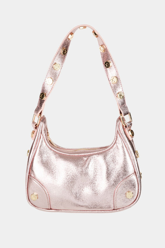 Star Button Trim Hobo Handbag