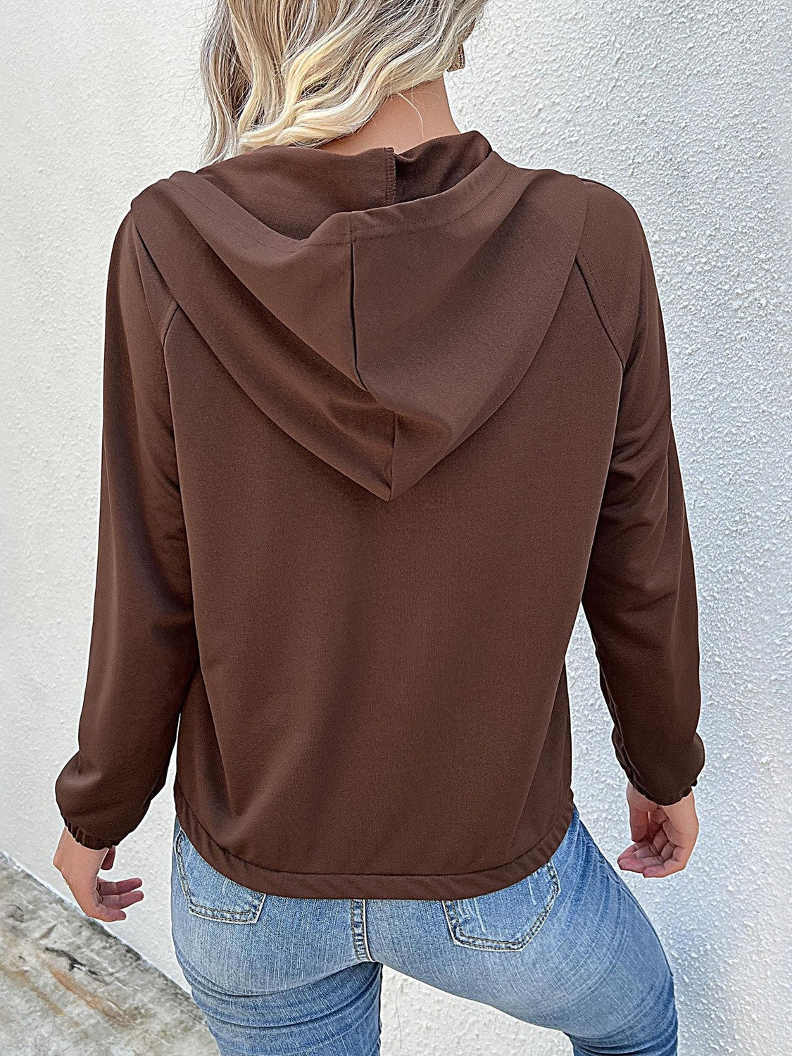 Half-Button Raglan Sleeve Hoodie