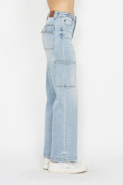 Judy Blue High Waist Straight Cargo Jeans