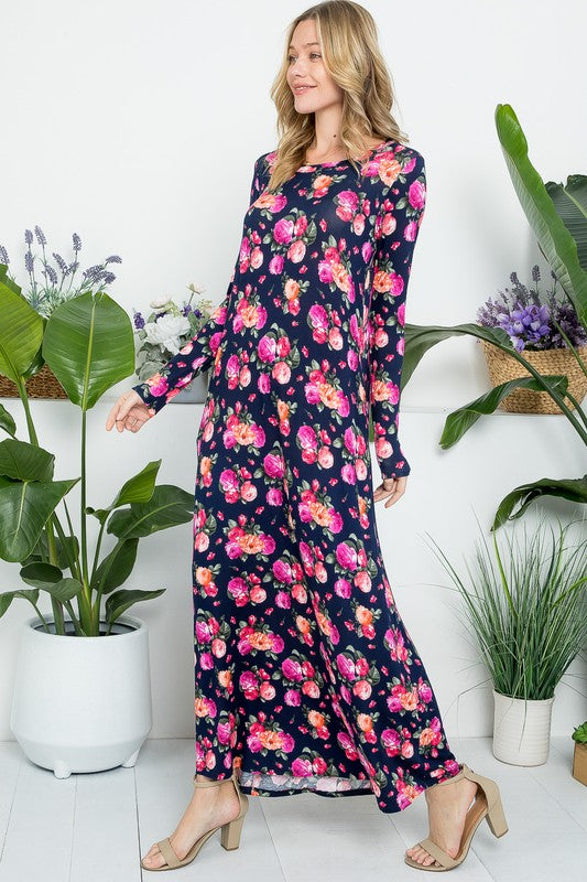 ALLOVER FLORAL MAXI DRESS