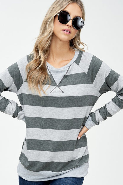 BIG STRIPE SWEATSHIRT TOP