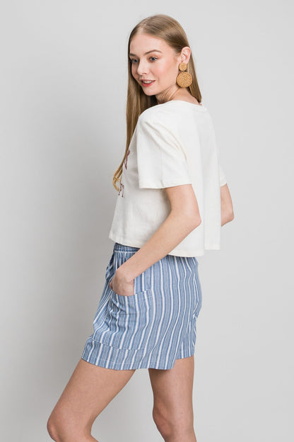 Yarn Dye Striped Shorts