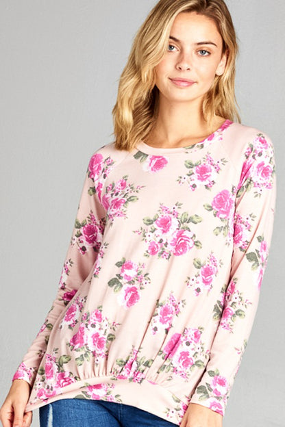 ALLOVER FLORAL SWEATSHIRT TOP